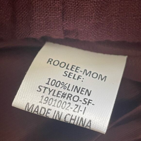 Roolee mom nursing friendly 100% linen dress women’s size Small deep purple plum - Picture 5 of 9